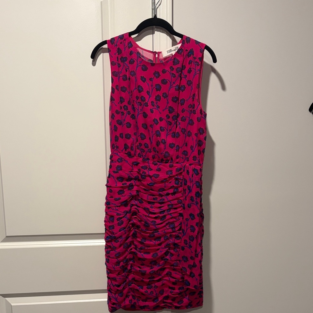 Diane Von Furstenberg Pink and Blue Floral Mini Dress